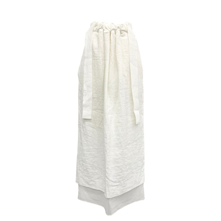 deres デレス Nina squeeze linen skirt リネンロング スカート ホワイト 1 DER24SS-SK-003