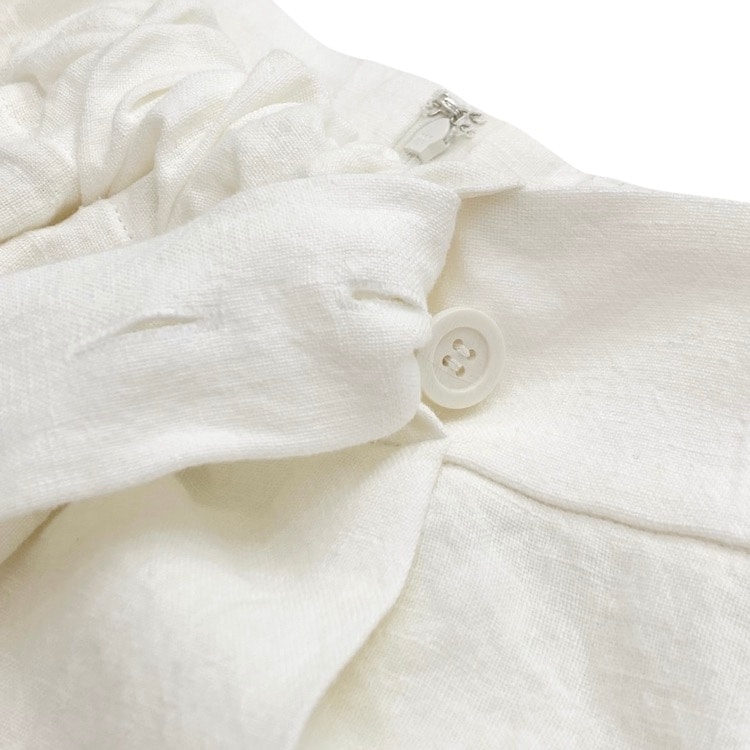 deres デレス Nina squeeze linen skirt リネンロング スカート ホワイト 1 DER24SS-SK-003