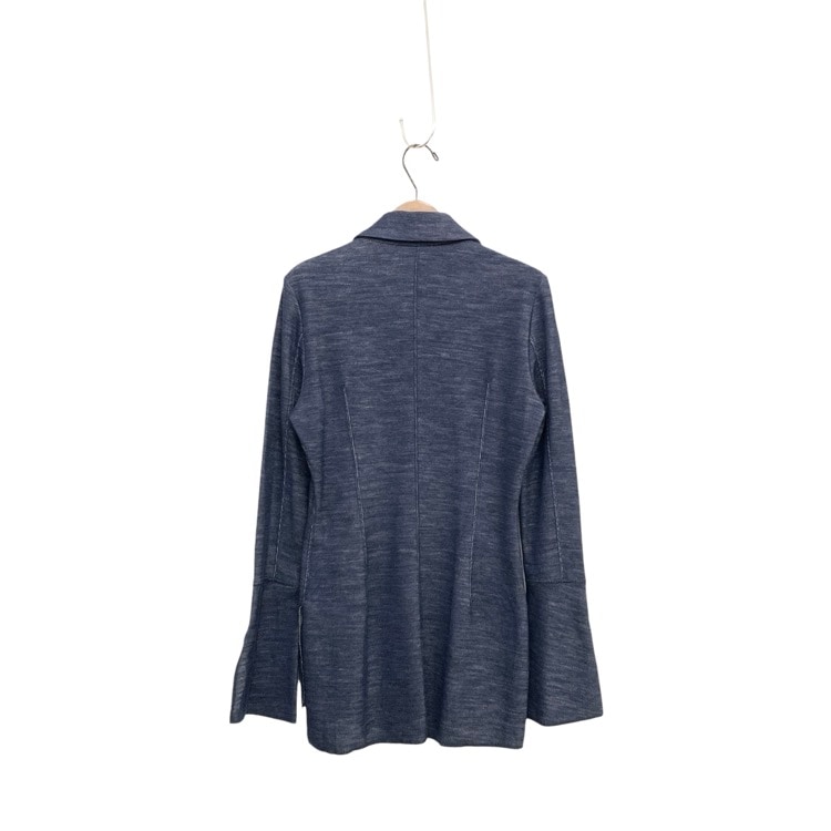 未使用品 Mame Kurogouchi マメクロゴウチ Wool blend Reversible-Jersey Shirt ウールブレンドジャージーシャツ ネイビー 2 MM24FW-JS074