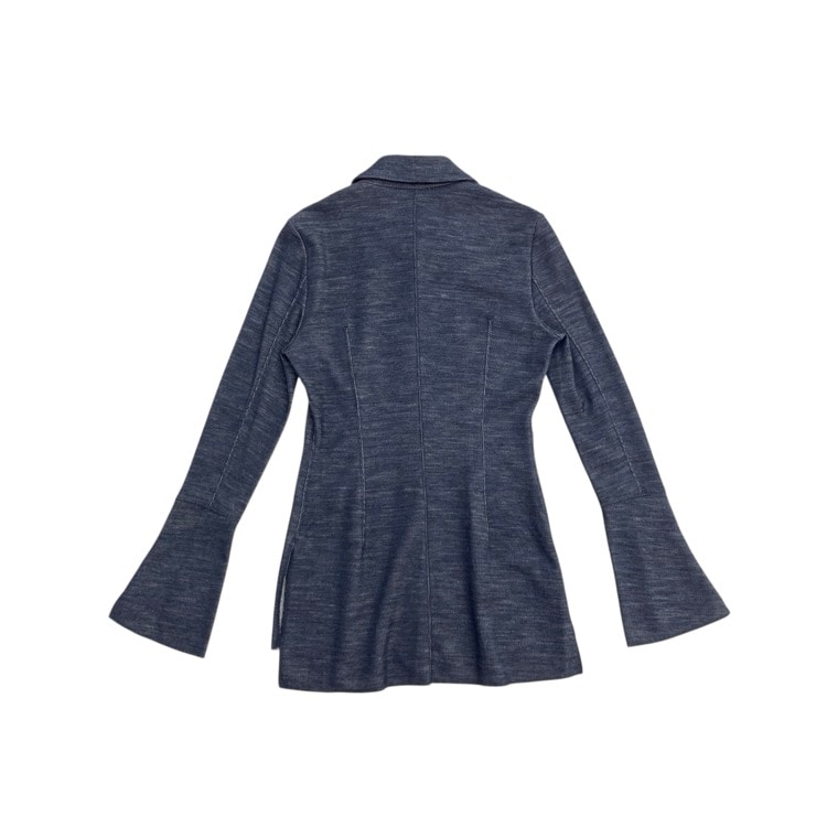 未使用品 Mame Kurogouchi マメクロゴウチ Wool blend Reversible-Jersey Shirt ウールブレンドジャージーシャツ ネイビー 2 MM24FW-JS074
