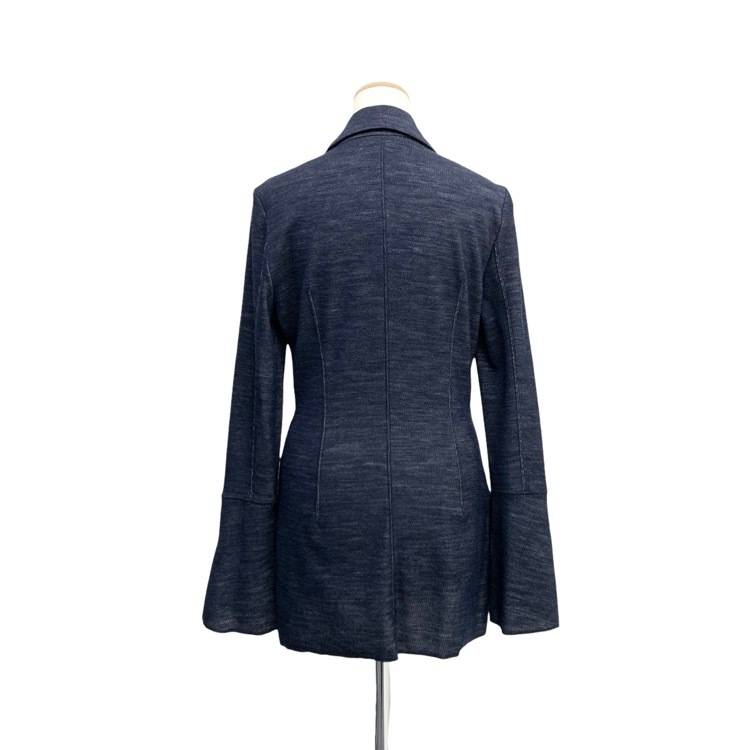 未使用品 Mame Kurogouchi マメクロゴウチ Wool blend Reversible-Jersey Shirt ウールブレンドジャージーシャツ ネイビー 2 MM24FW-JS074