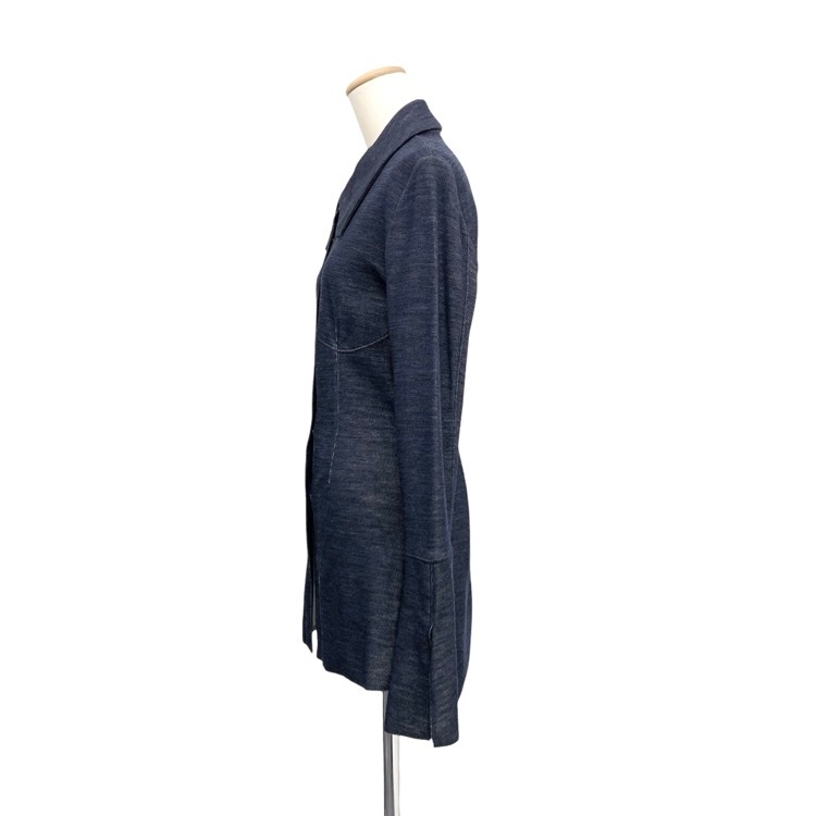 未使用品 Mame Kurogouchi マメクロゴウチ Wool blend Reversible-Jersey Shirt ウールブレンドジャージーシャツ ネイビー 2 MM24FW-JS074