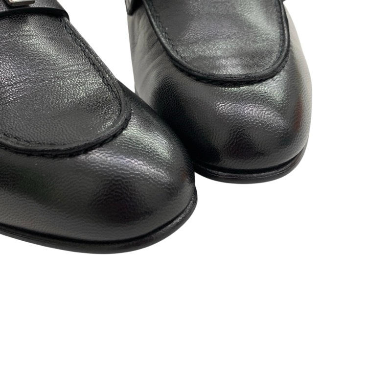 HERMES エルメス モカシン 《パリ》 Hモチーフ ブラック パラディウム 36.5 H201199Z