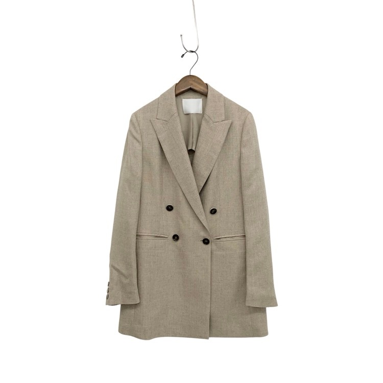 未使用品 Mame Kurogouchi マメクロゴウチ Triacetate Double Breasted Jacket トリアセテートダブルジャケット ベージュ 2 MM22PS-JK716