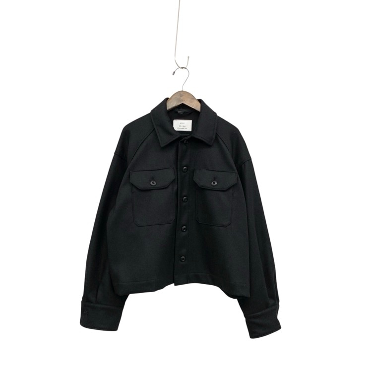 HYKE ハイク WOOL SHIRT JACKET ウールシャツジャケット ブラック 1 242-17457