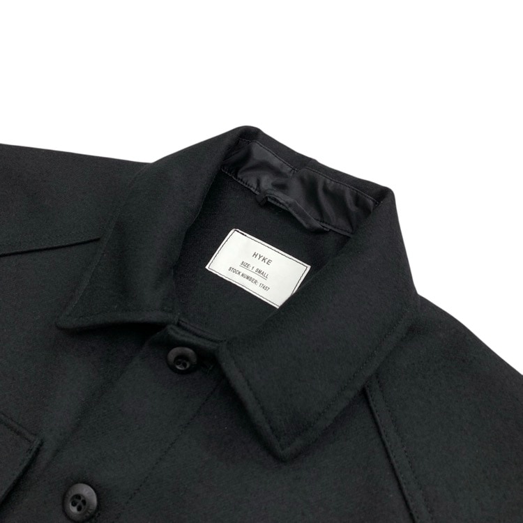 HYKE ハイク WOOL SHIRT JACKET ウールシャツジャケット ブラック 1 242-17457