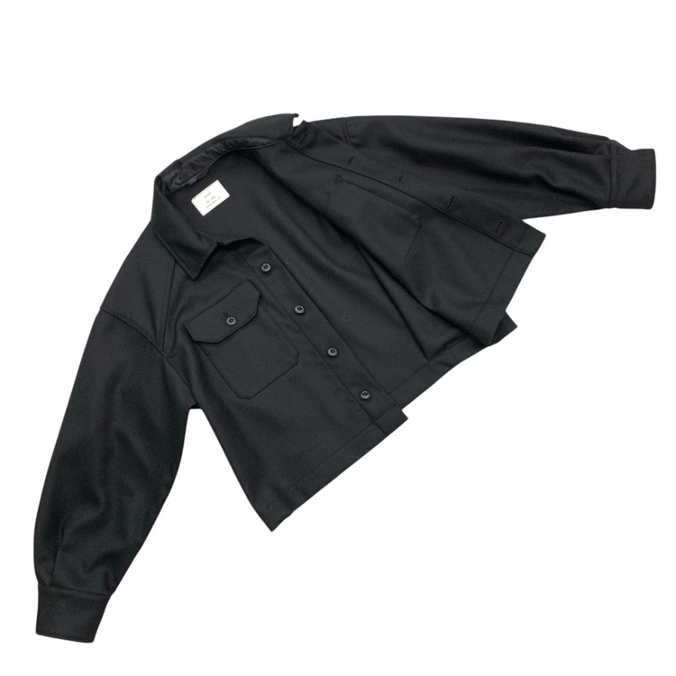 HYKE ハイク WOOL SHIRT JACKET ウールシャツジャケット ブラック 1 242-17457