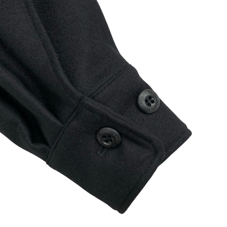 HYKE ハイク WOOL SHIRT JACKET ウールシャツジャケット ブラック 1 242-17457