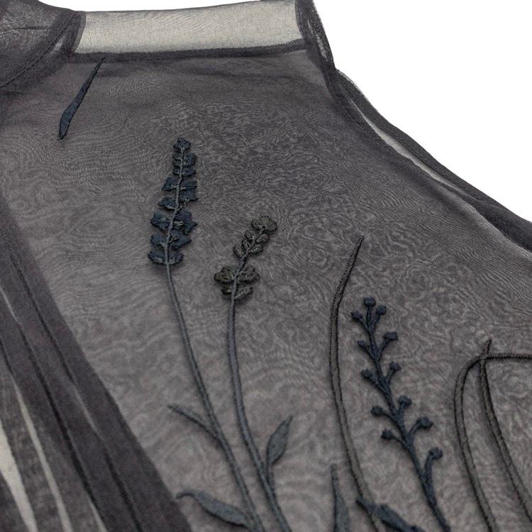 Mame Kurogouchi マメクロゴウチ Floral Jacquard Sheer Vest フローラルジャガードシアーベスト ブラック 2 MM21SS-AC023