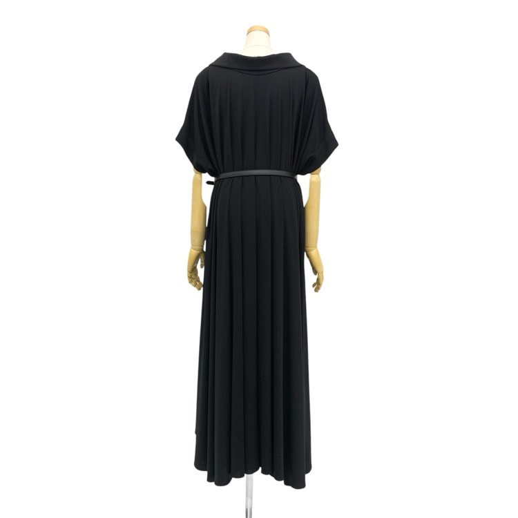 HARUNOBUMURATA ハルノブムラタ JUSTINE HIGH TWISTED JERSEY BELTED DRESS ジャージーベルテッドドレス ブラック 36 HM24S457-TAK02