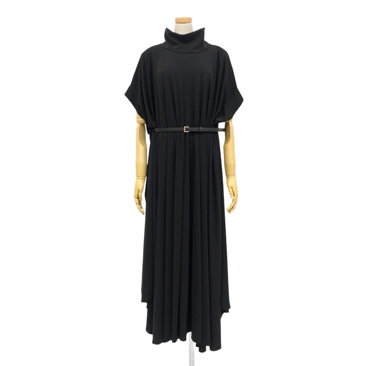 HARUNOBUMURATA ハルノブムラタ JUSTINE HIGH TWISTED JERSEY BELTED DRESS ジャージーベルテッドドレス ブラック 36 HM24S457-TAK02