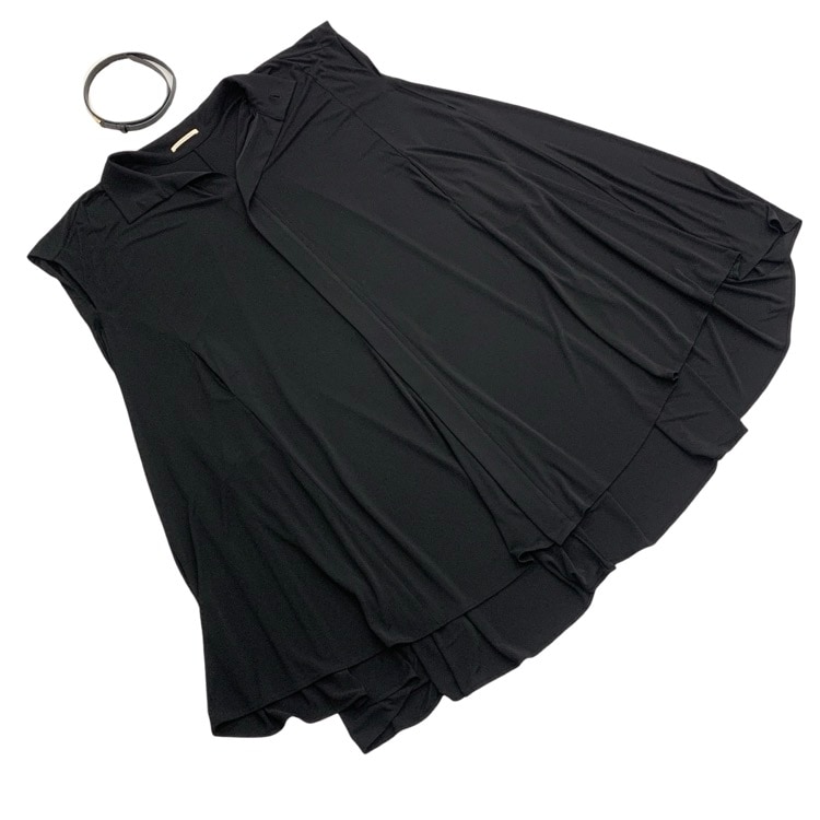 HARUNOBUMURATA ハルノブムラタ JUSTINE HIGH TWISTED JERSEY BELTED DRESS ジャージーベルテッドドレス ブラック 36 HM24S457-TAK02