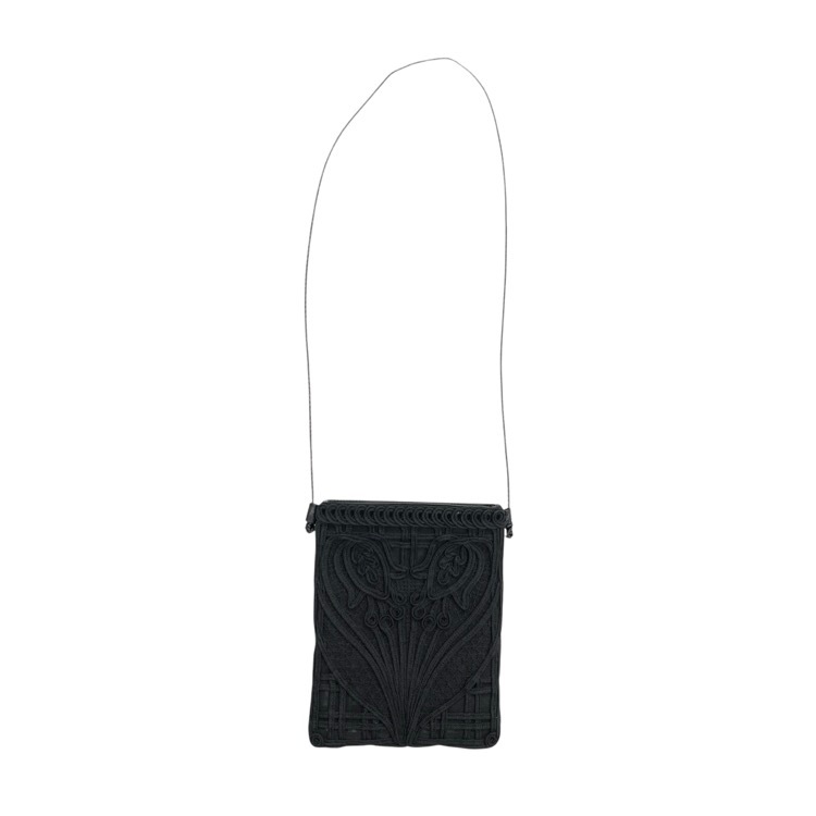 Mame Kurogouchi マメクロゴウチ Cording Embroidery Pouch With Leather Strap コード刺繍ポーチショルダー バッグ ブラック MM-AC402