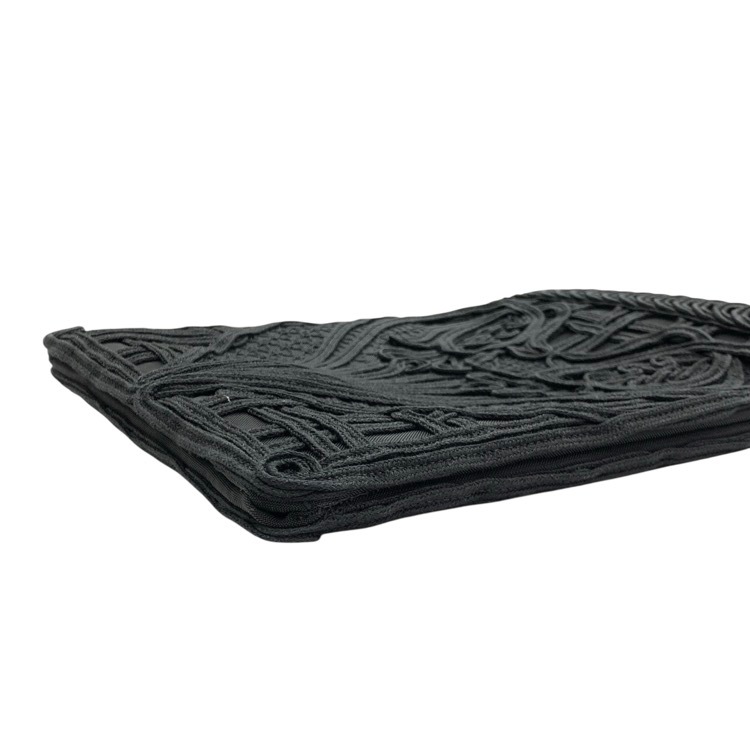 Mame Kurogouchi マメクロゴウチ Cording Embroidery Pouch With Leather Strap コード刺繍ポーチショルダー バッグ ブラック MM-AC402