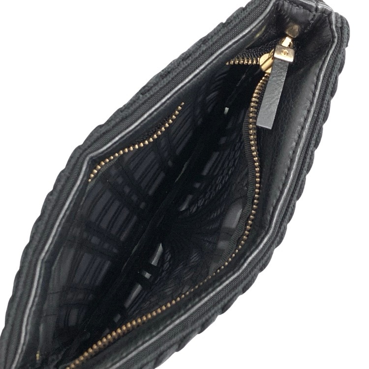 Mame Kurogouchi マメクロゴウチ Cording Embroidery Pouch With Leather Strap コード刺繍ポーチショルダー バッグ ブラック MM-AC402