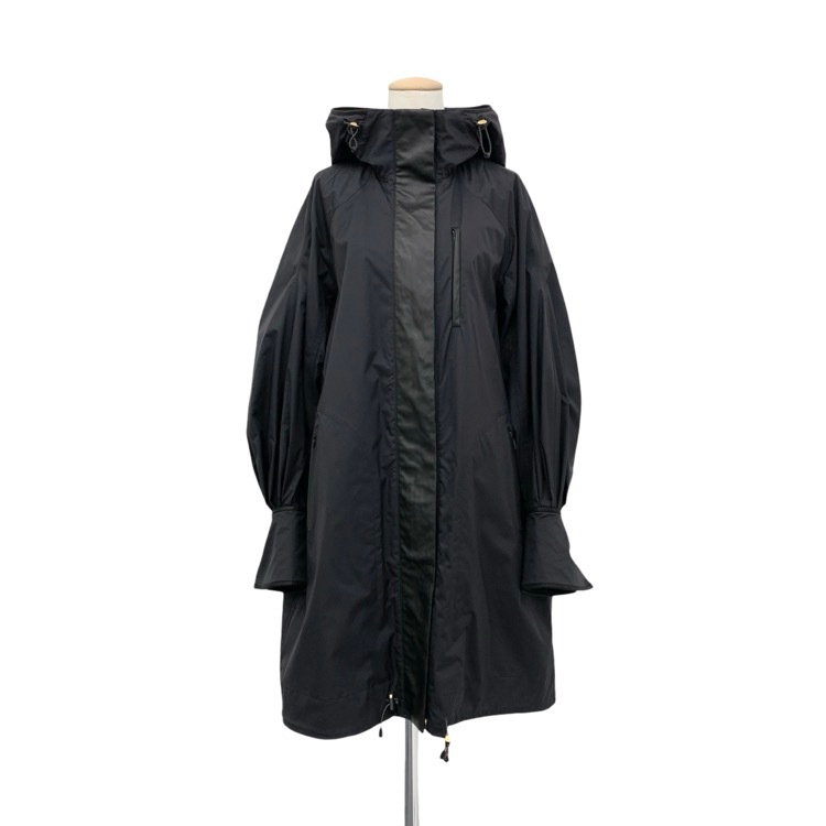 Mame Kurogouchi マメクロゴウチ Water Repellent Nylon Hooded Coat 撥水ナイロンフードコート ブラック 1 MM21PF-CO701