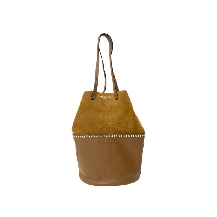 J&M DAVIDSON ジェイアンドエムデヴィッドソン MINI DAISY SUEDE スタッズ付きショルダーバッグ イエロー