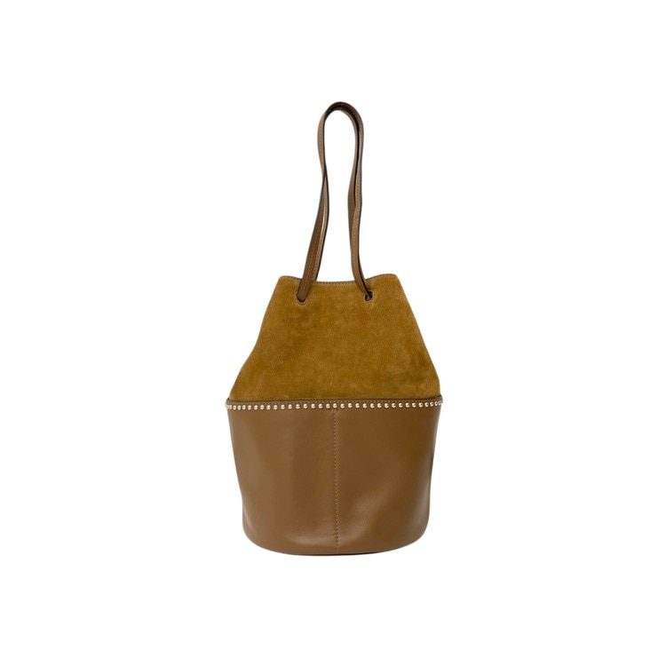 J&M DAVIDSON ジェイアンドエムデヴィッドソン MINI DAISY SUEDE スタッズ付きショルダーバッグ イエロー
