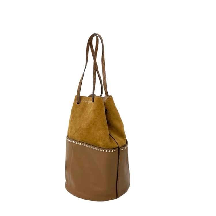 J&M DAVIDSON ジェイアンドエムデヴィッドソン MINI DAISY SUEDE スタッズ付きショルダーバッグ イエロー