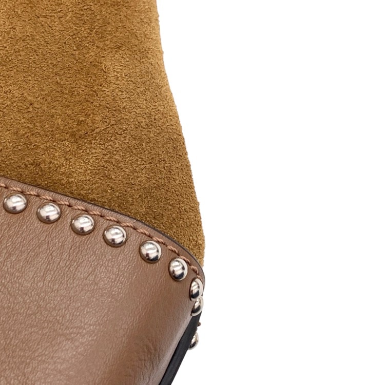J&M DAVIDSON ジェイアンドエムデヴィッドソン MINI DAISY SUEDE スタッズ付きショルダーバッグ イエロー