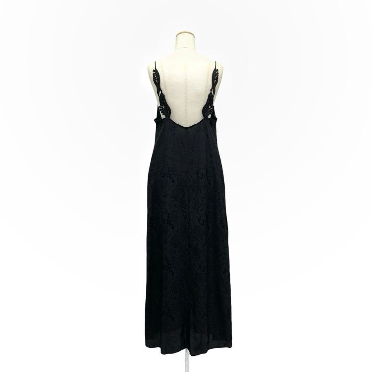 Mame Kurogouchi マメクロゴウチ Floral Jacquard Camisole Dress 野草柄ジャガードキャミソールワンピース ブラック 2 MM24FW-DR041