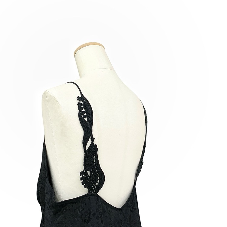 Mame Kurogouchi マメクロゴウチ Floral Jacquard Camisole Dress 野草柄ジャガードキャミソールワンピース ブラック 2 MM24FW-DR041