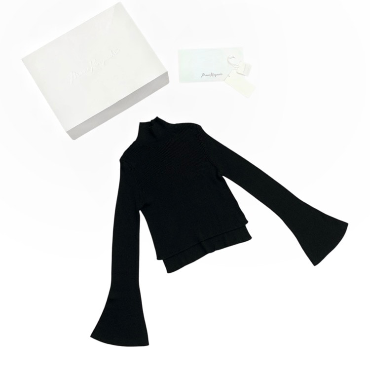 Mame Kurogouchi マメクロゴウチ 7 Basic Silk High Neck Knit Top シルクハイネックニットトップ ブラック 1 MK01-KN007