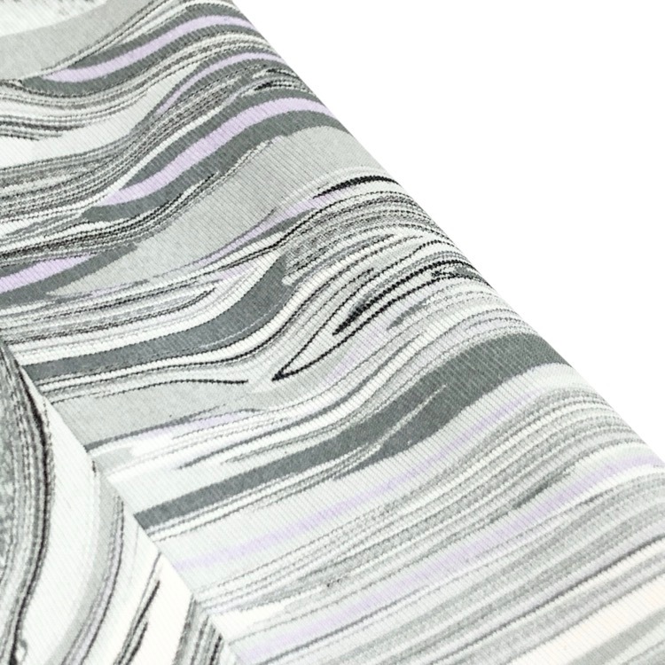 2025SS Mame Kurogouchi マメクロゴウチ Marble Print Jersey High Neck Top 地層石マーブルプリントカットソー グレー 1 MM25FW-JS076