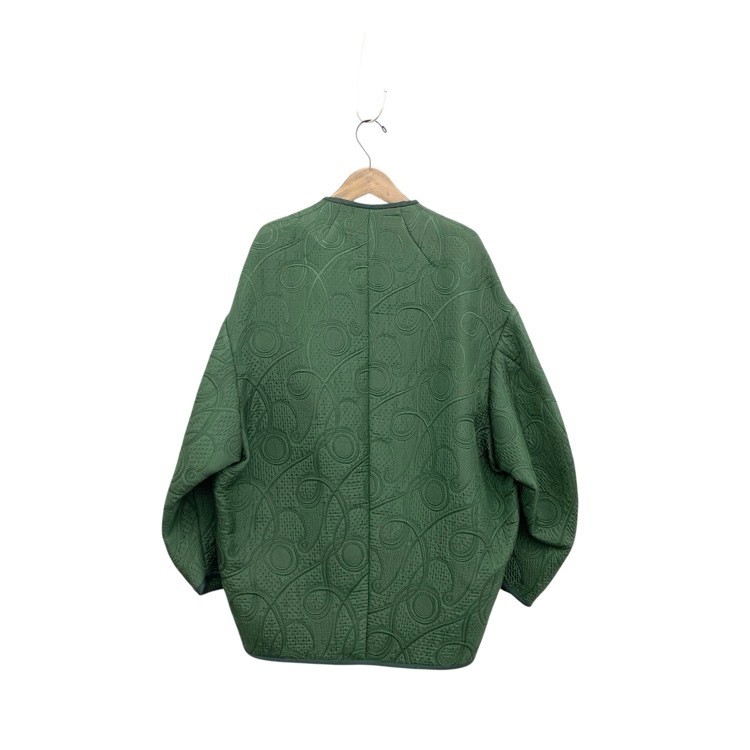 Mame Kurogouchi マメクロゴウチ Jomon Arabesque Triple Layer Jacquard Jacket 縄文ジャガードジャケット グリーン 1 MM22FW-CO008