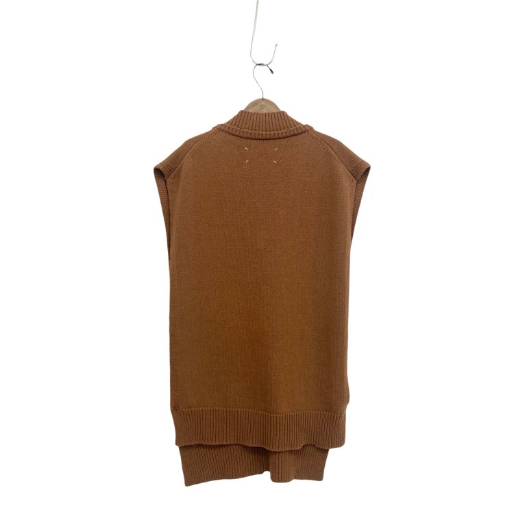 Maison Margiela メゾンマルジェラ Vネックリブニットベスト ブラウン S SI1TH0001 S18064