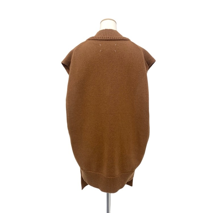 Maison Margiela メゾンマルジェラ Vネックリブニットベスト ブラウン S SI1TH0001 S18064