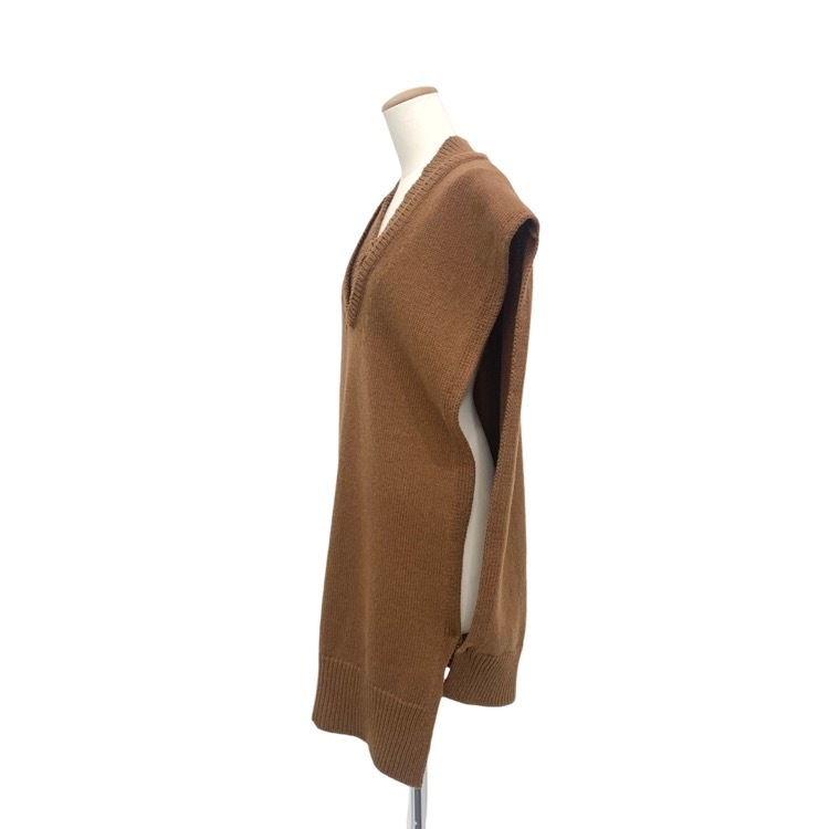 Maison Margiela メゾンマルジェラ Vネックリブニットベスト ブラウン S SI1TH0001 S18064