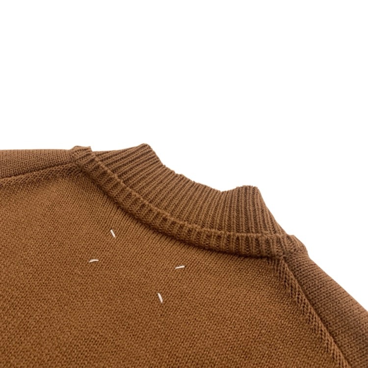 Maison Margiela メゾンマルジェラ Vネックリブニットベスト ブラウン S SI1TH0001 S18064