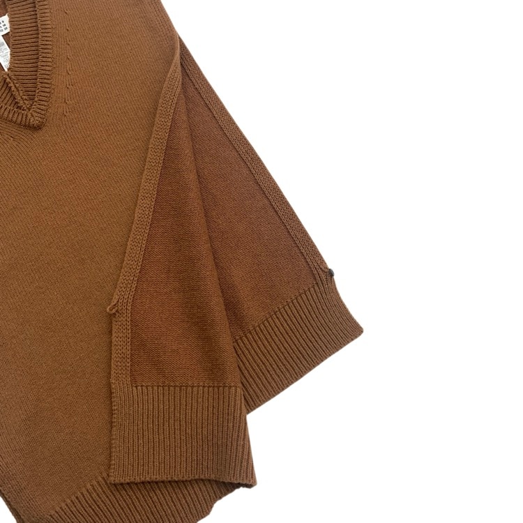 Maison Margiela メゾンマルジェラ Vネックリブニットベスト ブラウン S SI1TH0001 S18064