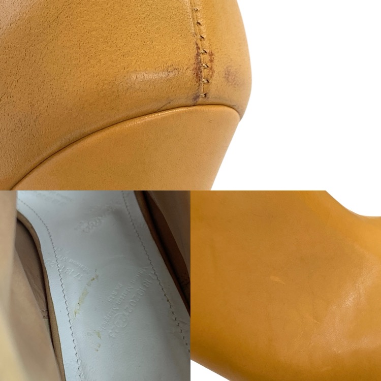 Maison Margiela メゾンマルジェラ レザーオープントゥショートブーツ キャメル 38 58WP0047