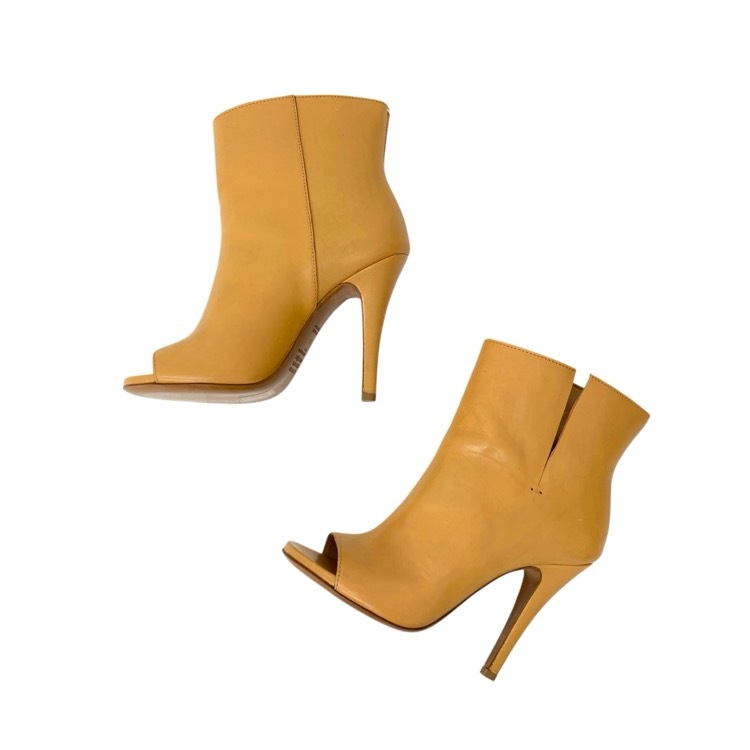 Maison Margiela メゾンマルジェラ レザーオープントゥショートブーツ キャメル 38 58WP0047