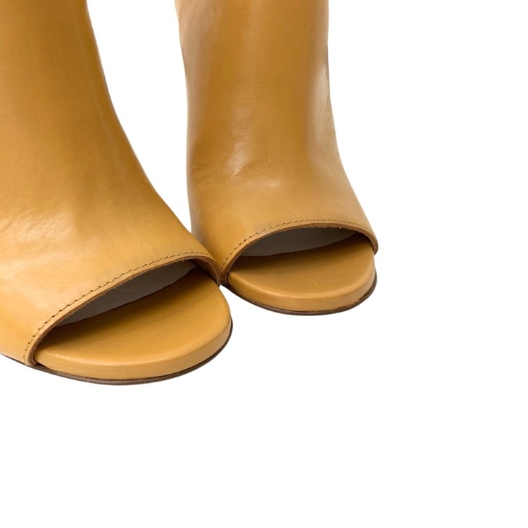 Maison Margiela メゾンマルジェラ レザーオープントゥショートブーツ キャメル 38 58WP0047