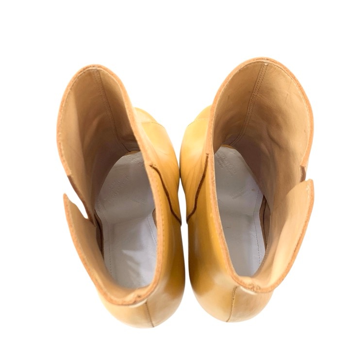 Maison Margiela メゾンマルジェラ レザーオープントゥショートブーツ キャメル 38 58WP0047