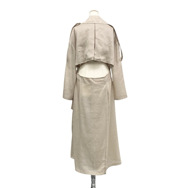 MURRAL ミューラル linen open back trench coat リネンオープンバック トレンチコート ベージュ F mu21ss-0101