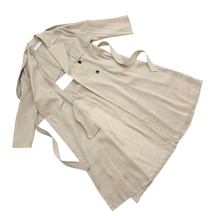 MURRAL ミューラル linen open back trench coat リネンオープンバック トレンチコート ベージュ F mu21ss-0101