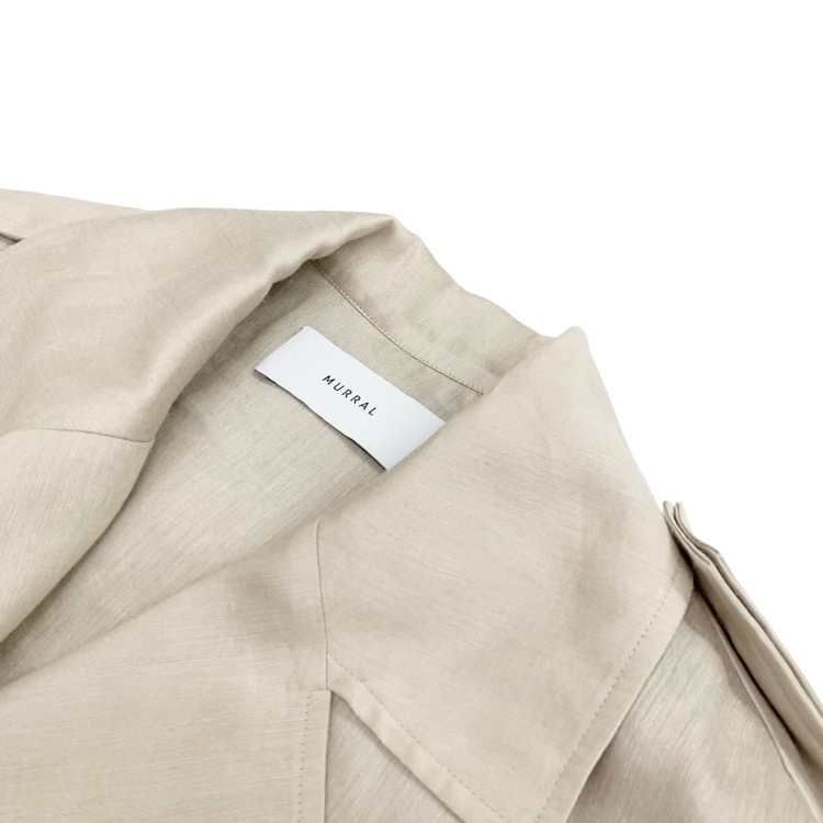 MURRAL ミューラル linen open back trench coat リネンオープンバック トレンチコート ベージュ F mu21ss-0101