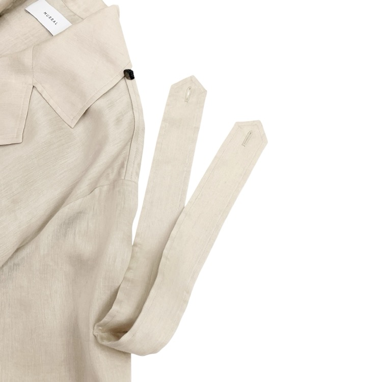 MURRAL ミューラル linen open back trench coat リネンオープンバック トレンチコート ベージュ F mu21ss-0101