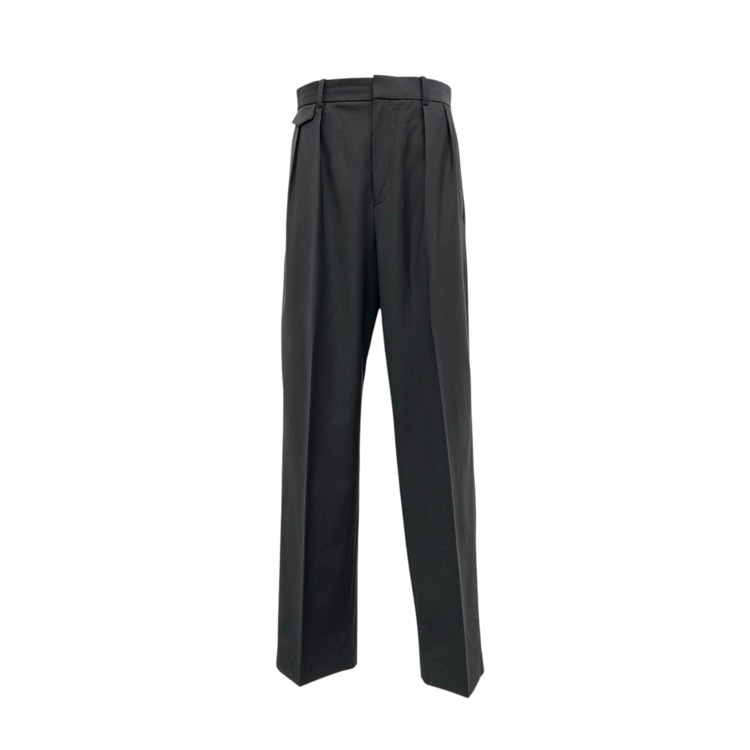 LOEFF ロエフ LF W TORO INTK FLP TRS ウールトロピカルインタックフラップ パンツ ブラック 1 8814-202-0163