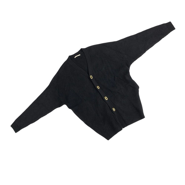 HARUNOBUMURATA ハルノブムラタ KASSEL ロングニットカーディガン ゴールドボタン ブラック 34 HM24W1014-FUK01