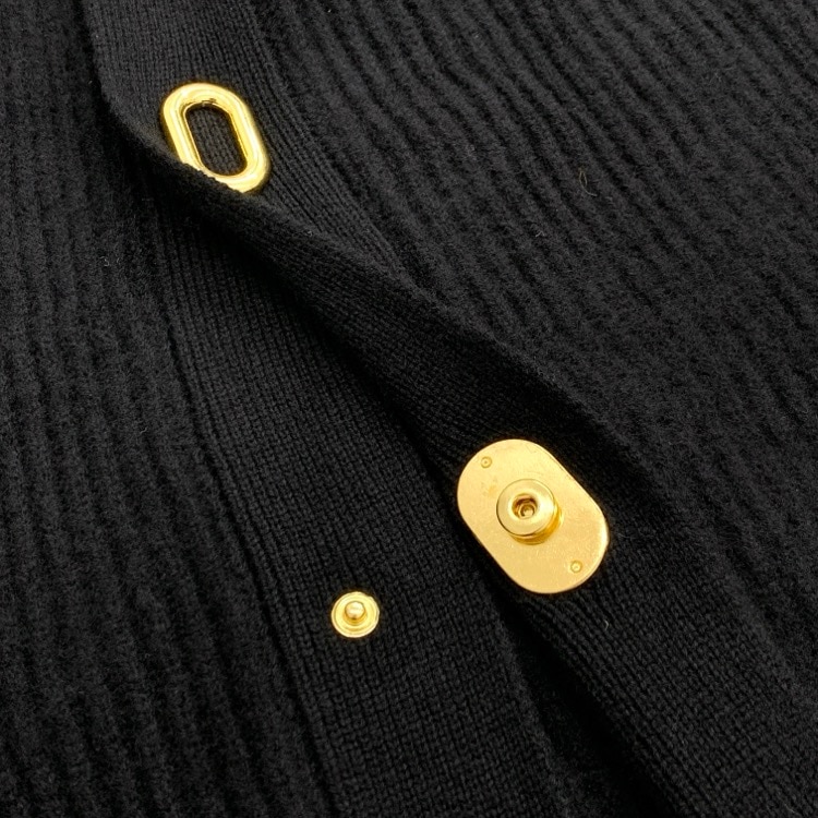 HARUNOBUMURATA ハルノブムラタ KASSEL ロングニットカーディガン ゴールドボタン ブラック 34 HM24W1014-FUK01