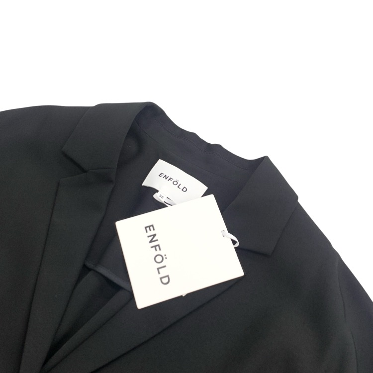 未使用品 ENFOLD エンフォルド Comfortable Twill BACKギャザーJACKET テーラードバックギャザージャケット ブラック 36 300FS430-2570