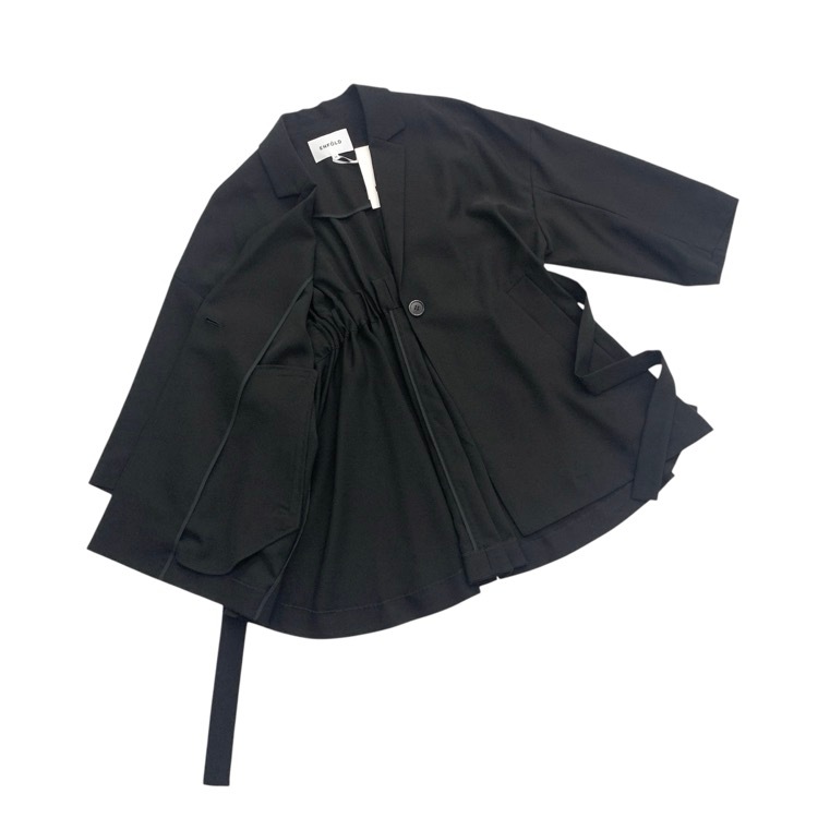 未使用品 ENFOLD エンフォルド Comfortable Twill BACKギャザーJACKET テーラードバックギャザージャケット ブラック 36 300FS430-2570