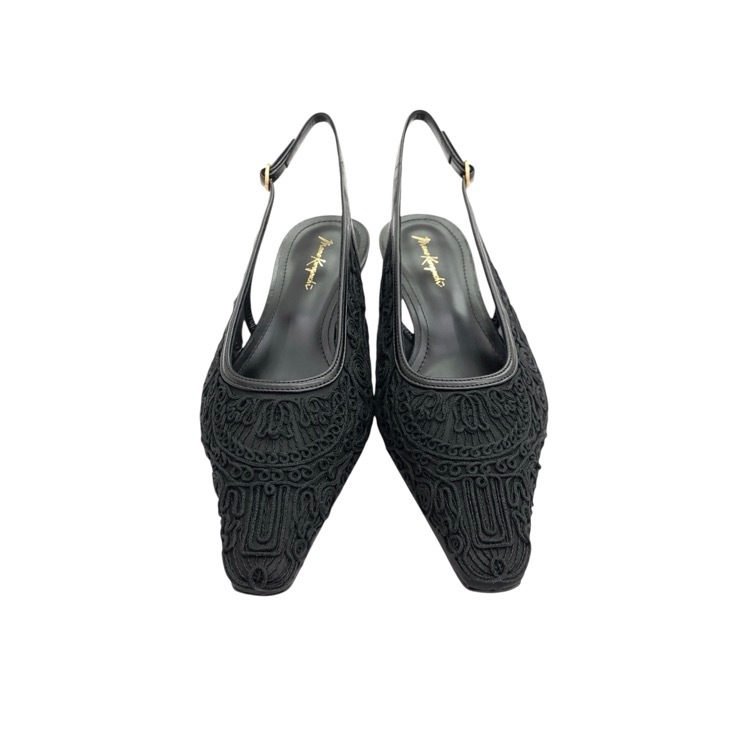 Mame Kurogouchi マメクロゴウチ Cording Embroidery Sling Back Heels コード刺繍 パンプス MM25SS-AC305