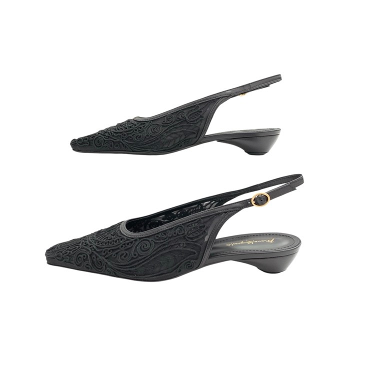 Mame Kurogouchi マメクロゴウチ Cording Embroidery Sling Back Heels コード刺繍 パンプス MM25SS-AC305