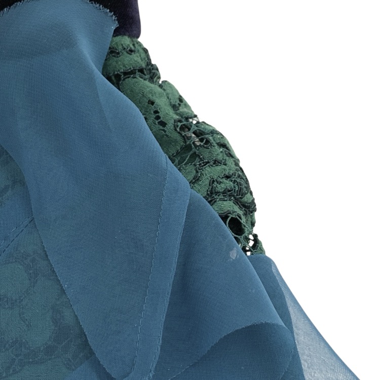 sacai サカイ チュールレースワンピース ターコイズ 1 18-03695